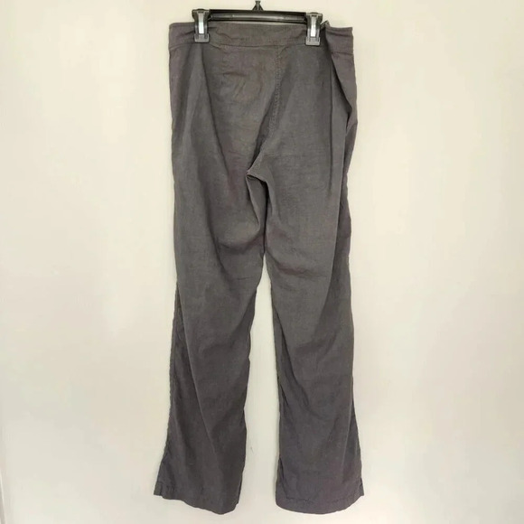 EILEEN FISHER Charcoal Gray Straight Leg Linen Viscose Spandex Pant Size 6 - Picture 4 of 8